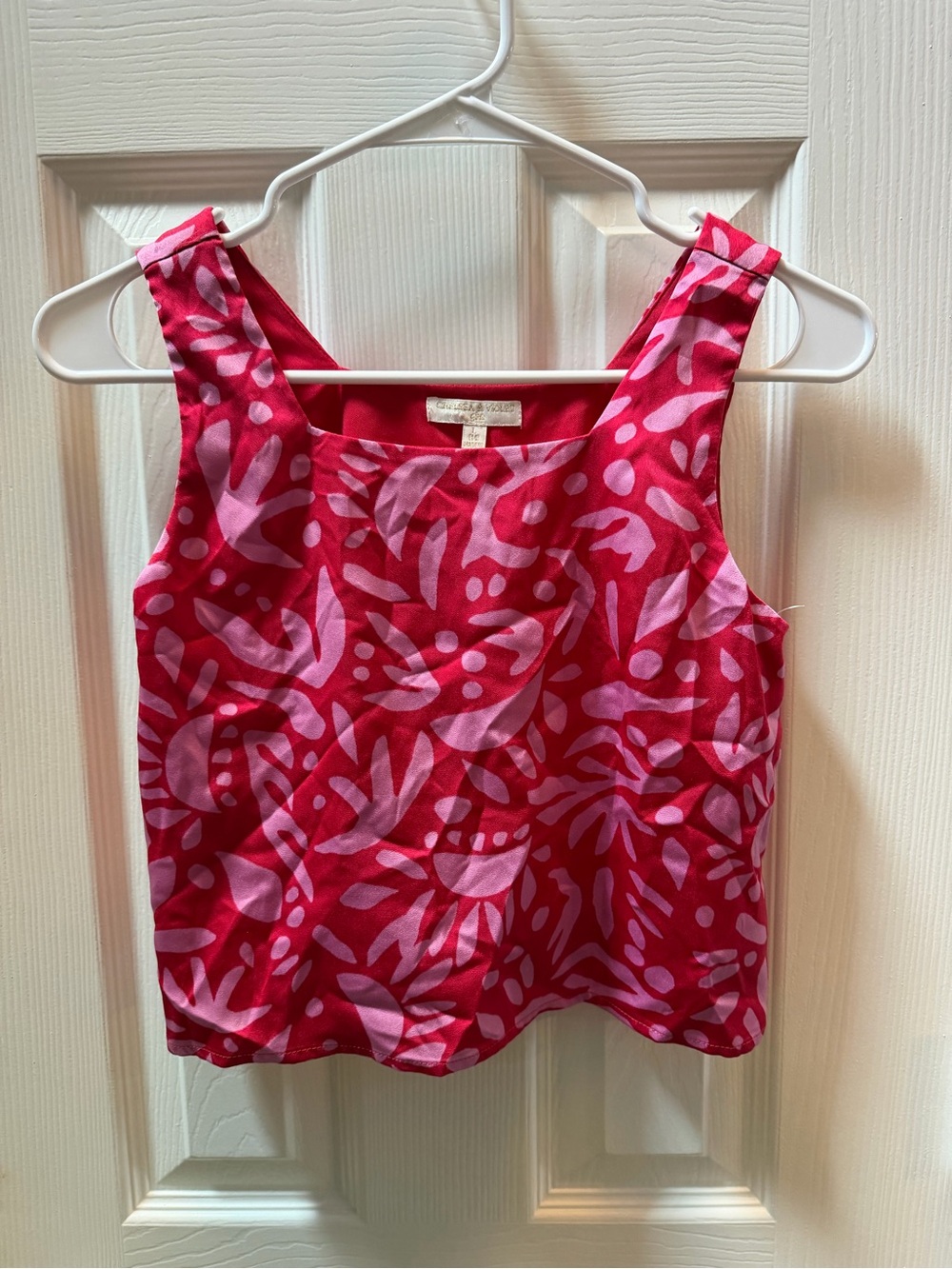Juniors Chelsea & Violet Pink Patterned Scoop-Neck Tank Top size L (14)